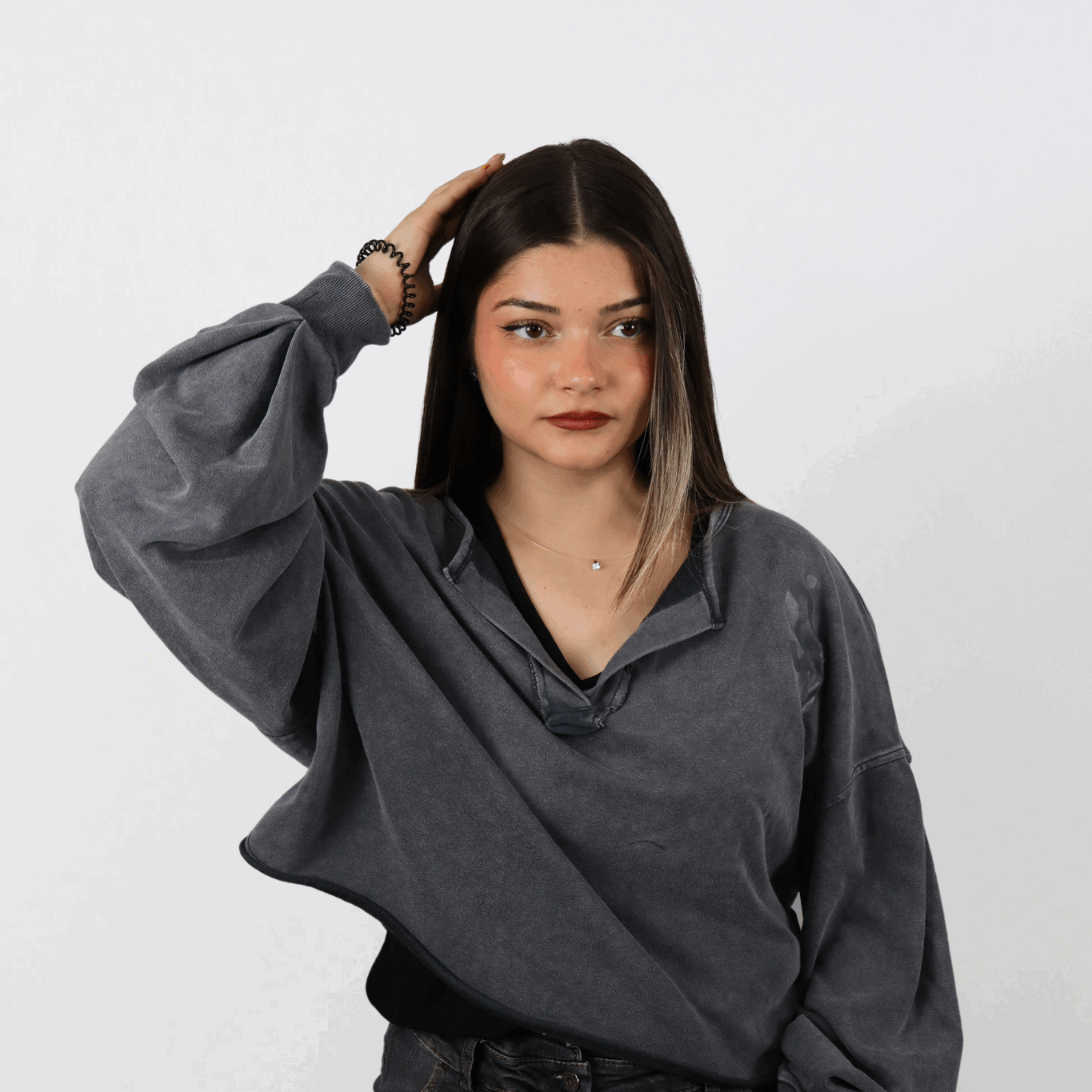 SIS CosyStorm – Pull Gris à Manches Amples