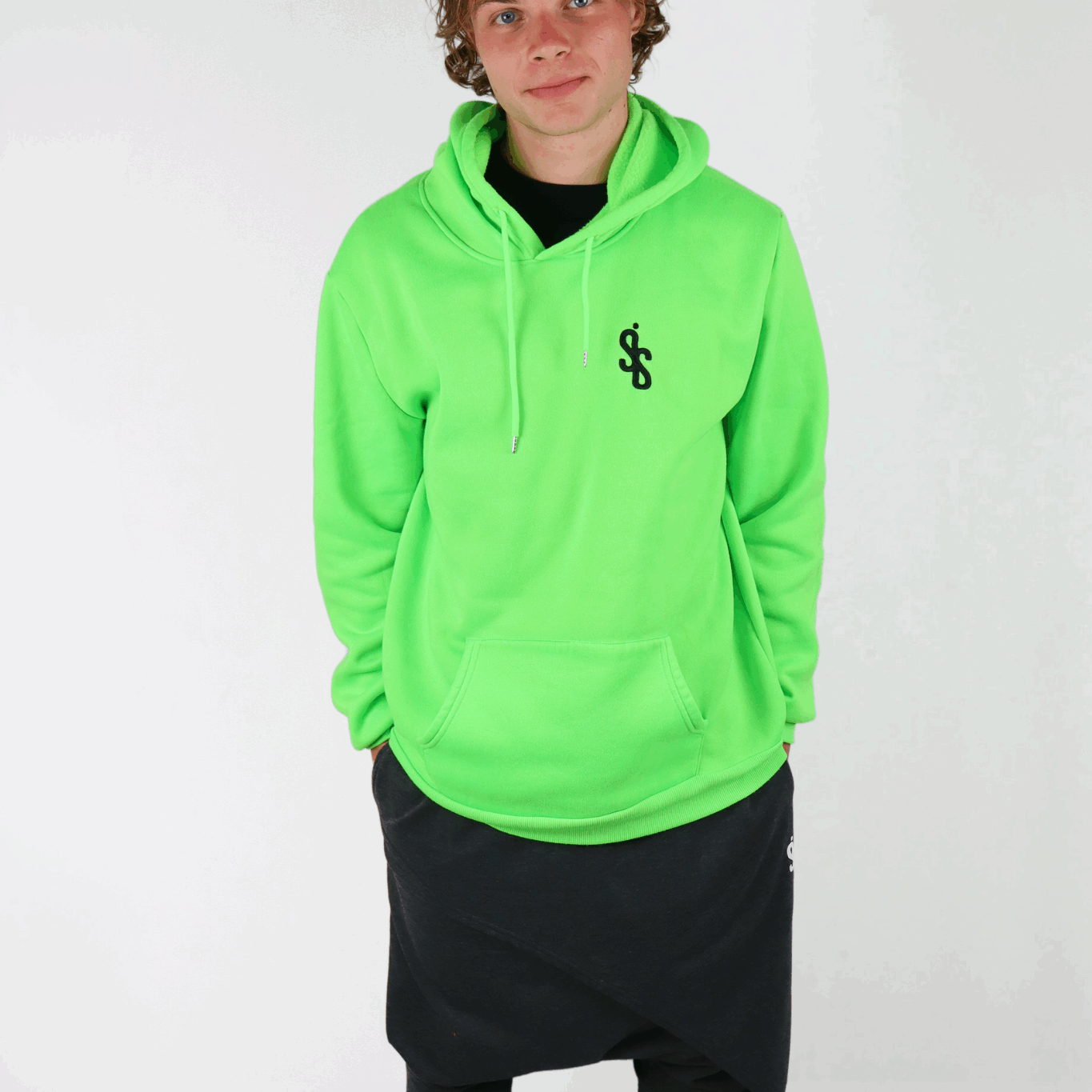 SIS NeonRush – Sweat à Capuche Vert Fluo