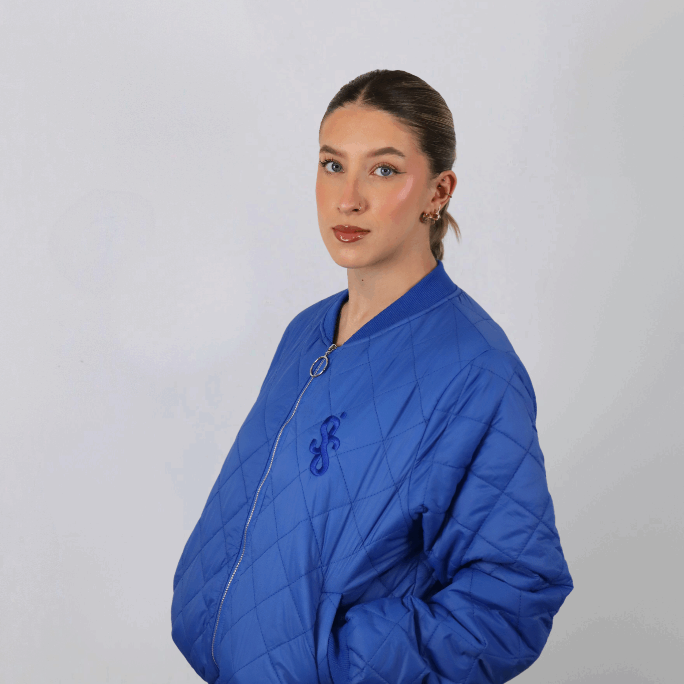 SIS BlueWave – Bomber Matelassé Bleu