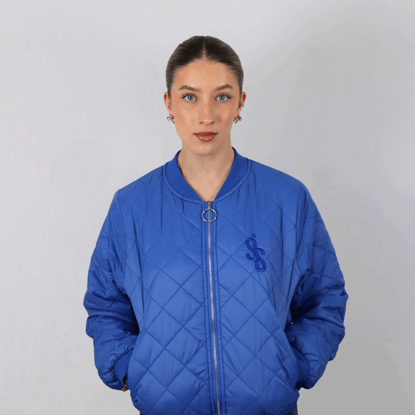 SIS BlueWave – Bomber Matelassé Bleu