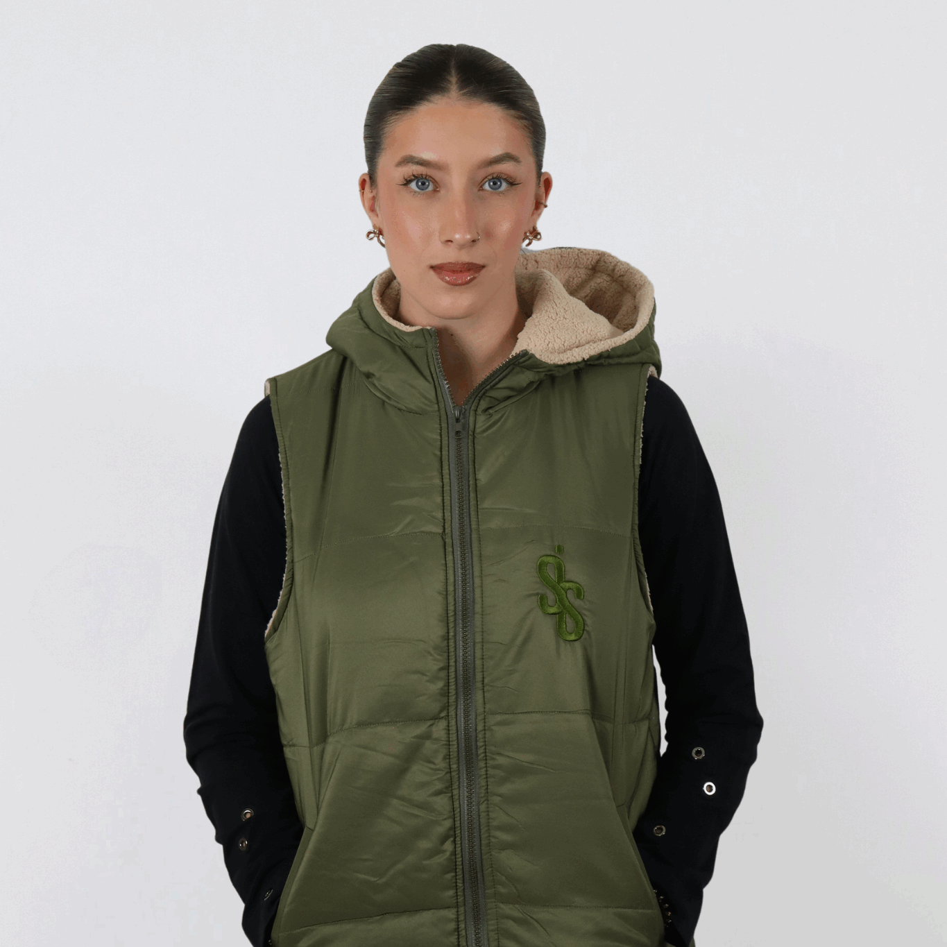 SIS Evergreen Soft – Manteau Vert Sans Manche