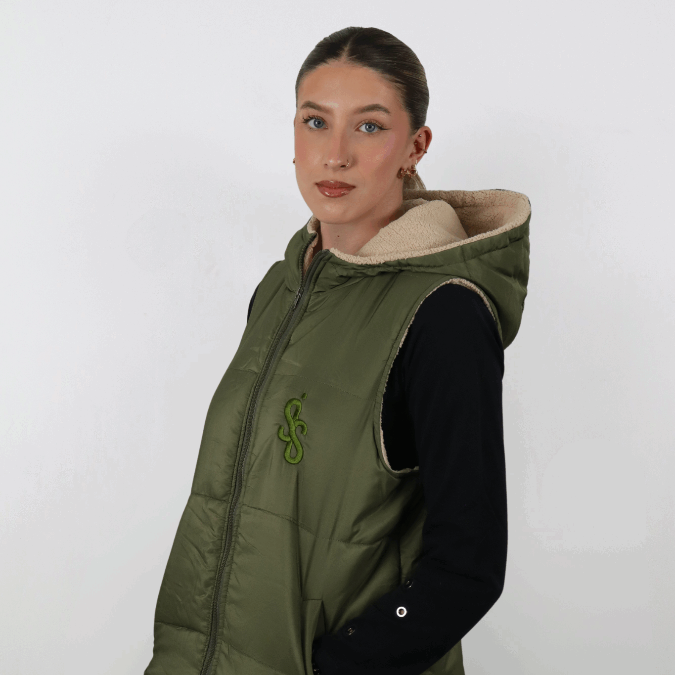 SIS Evergreen Soft – Manteau Vert Sans Manche